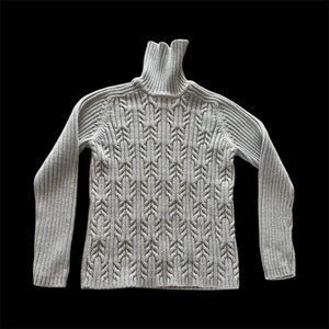 Karen Scott Light Gray Cable Knit Turtleneck Sweater